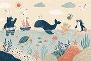 Ocean Wallpaper Coastal Sea Animals Wall Mural design