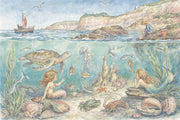 Mermaid Wallpaper Underwater Removable Coastal Wall Decor design