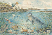 Underwater Scene Wallpaper Coastal Seascape Storybook Seaside Wall Mural design