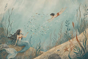 Mermaid Wallpaper Underwater Removable Ocean Wall Decor design