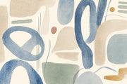 Watercolor Texture Wallpaper Organic Abstract Blue Brushstroke Wall Mural design