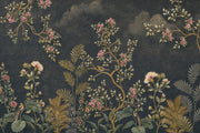 Dark Floral Wallpaper Chinoiserie Removable Botanical Wall Decor design