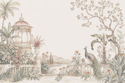 Bright Garden Mural Wallpaper Floral Landscape Peacock Removable Wall Decor design