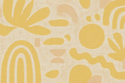 Abstract Wallpaper Yellow Brushstroke Wall Mural design