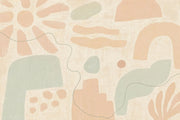 Organic Shapes Wallpaper Pastel Terracotta Removable Hand Painted Wall Decor design