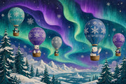 Aurora Borealis Wallpaper Starry Sky Arctic Animals Removable Wall Decor design