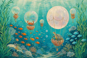 Underwater Wallpaper Sea Turtle Whimsical Wall Mural design