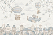 Hot Air Balloons Wallpaper Whimsical Nursery Wall Mural design