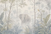 Misty Forest Wallpaper Tropical Elephant Wall Mural design
