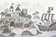 Pirate Wallpaper Coastal Castle Wall Mural design