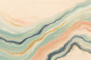 Watercolor Texture Wallpaper Pastel Marble Gold Vein Removable Wall Decor design