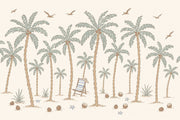 Tropical Beach Wallpaper Seaside Removable Palm Tree Wall Decor design