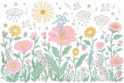 White Background Wallpaper Nursery Kids Wall Mural design