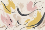 Abstract Wallpaper Brushstrokes Removable Calligraphic Wall Decor design
