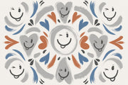 Smiley Faces Wallpaper Playful Removable Whimsical Wall Decor design