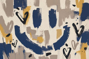 Abstract Wallpaper Navy Brushstrokes Paint Splatter Wall Mural design