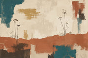Abstract Wallpaper Botanical Wildflowers Wall Mural design