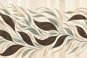 Botanical Wallpaper Leafy Vines Cream Background Removable Wall Decor design