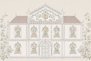 Muted Green Wallpaper Botanical Removable Architectural Wall Decor design