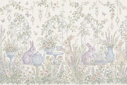 Rabbit Garden Wallpaper Floral Wallpaper Tea Party Removable Wall Decor design