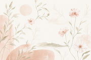 Watercolor Wallpaper Blush Pink Removable Botanical Wall Decor design