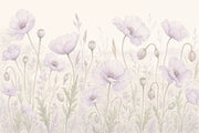 Watercolor Wallpaper Poppies Removable Wildflower Meadow Wall Decor design