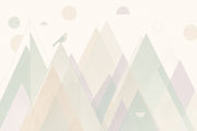 Pastel Mountains Wallpaper Geometric Landscape Scandinavian Removable Wall Decor design