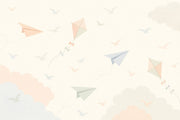 Paper Airplanes Wallpaper Kites Nursery Removable Wall Decor design