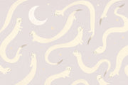 Nursery Wallpaper Whimsical Animals Removable Crescent Moon Wall Decor design