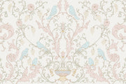 Floral Damask Wallpaper Birds Removable Pastel Wall Decor design