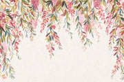 Watercolor Floral Wallpaper Hanging Vines Botanical Garland Wall Mural design