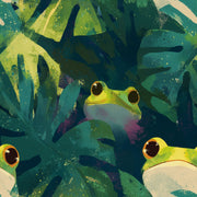 Dark Tropical Jungle Wallpaper Abstract Foliage Playful Wildlife Removable Wall Decor design