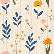 Floral Wallpaper Botanical Cream Background Decorative Mural design