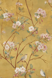 Floral Branches Wallpaper Cherry Blossom Songbirds Decorative Mural design
