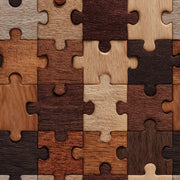 Wooden Jigsaw Puzzle Wallpaper Geometric Shapes Wood Grain Texture Removable Wall Decor design