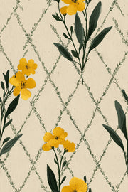 Muted Green Wallpaper Botanical Removable Trellis Wall Double Roll design