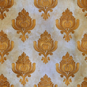 Gold Damask Wallpaper Ornate Floral Medallion Removable Traditional Classic Wall Double Roll design