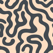 Organic Waves Wallpaper Maze Pattern Dark Charcoal Removable Wall Decor design