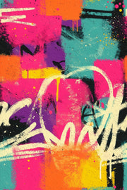 Graffiti Wallpaper Street Art Neon Pink Removable Wall Decor design