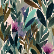 Abstract Botanical Wallpaper Watercolor Leaves Green Foliage Removable Wall Decor design