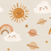 Cute Celestial Wallpaper Smiling Sun Nursery Wallpaper Removable Wall Decor design