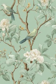 Botanical Wallpaper Birds Removable Vintage Illustration Wall Double Roll design