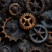 Rusted Gears Wallpaper Industrial Steampunk Removable Wall Decor design