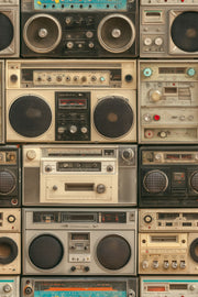 Vintage Boombox Wallpaper Retro Stereo Wall Removable Speakers Wall Double Roll design