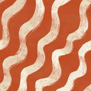 Wavy Stripes Wallpaper Terracotta Orange Removable Cream Brushstroke Wall Double Roll design