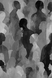 Silhouettes Wallpaper Abstract Removable Monochrome Wall Double Roll design
