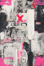 Urban Graffiti Wallpaper Mixed Media Collage Distressed Texture Removable Wall Decor design