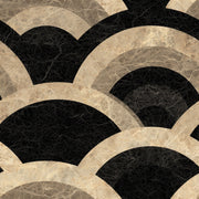 Black Marble Wallpaper Geometric Arcs Art Deco Removable Wall Decor design
