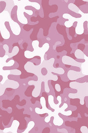 Pink Camouflage Wallpaper Abstract Blobs Pastel Decorative Mural design