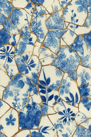 White Background Wallpaper Floral Removable Kintsugi Wall Double Roll design